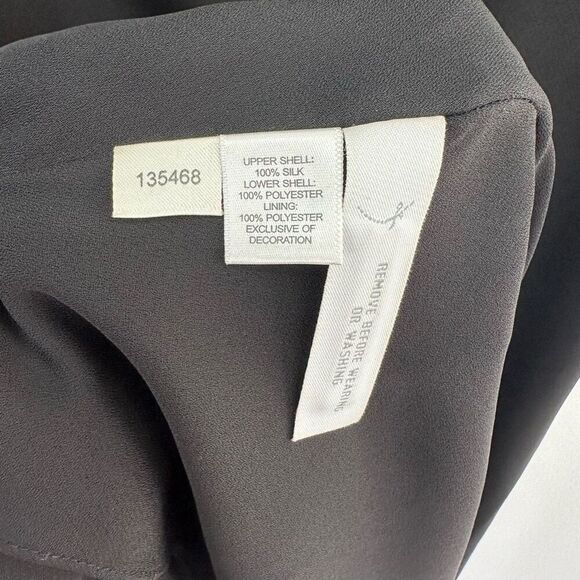 Ann Taylor Loft Women’s Vintage Black Silk Spaghetti Strap Knee length Slip Dres - Picture 4 of 9